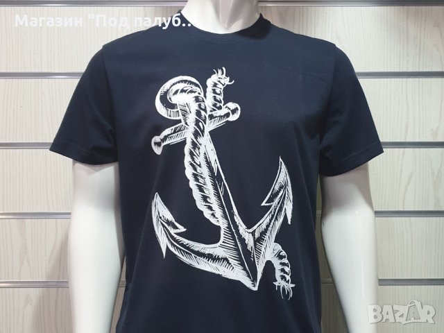 Нова мъжка тениска с трансферен печат Голяма котва, морска, снимка 6 - Тениски - 29954029