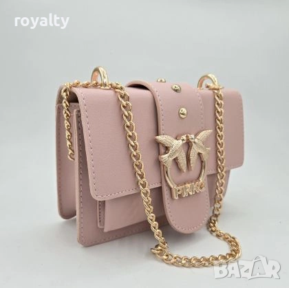 Pinko Нова Розова Дамска Кожена Чанта Пинко , снимка 2 - Чанти - 54096221