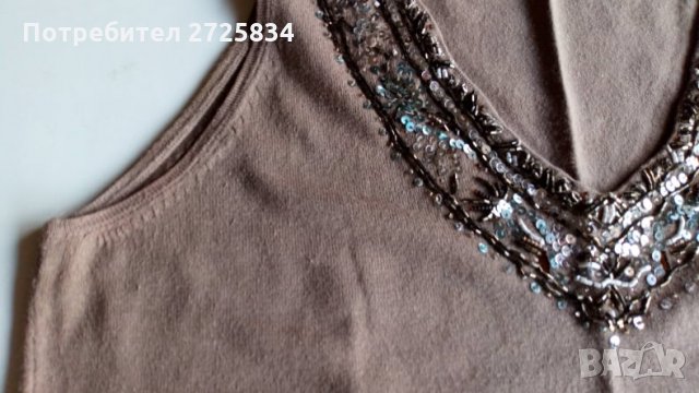 Топ ZARA с мънисти, L, снимка 3 - Корсети, бюстиета, топове - 31028238