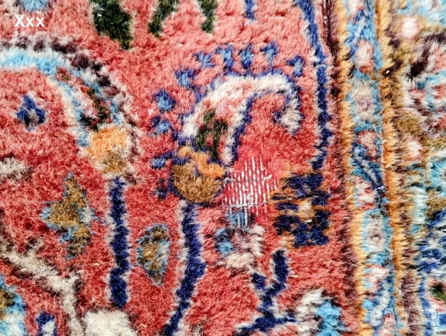 Ръчно тъкан вълнен персийски килим.Ирански.Антика за ценители., снимка 9 - Килими - 51007364