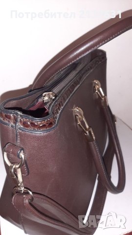 ДАМСКА КАФЯВА ЧАНТА  с 2 прегради  и много джобове , снимка 6 - Чанти - 40693467