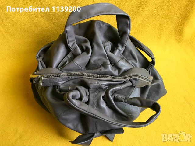 Frederic T Paris дамска обемна сива чанта естествена кожа оригинал, снимка 11 - Чанти - 37320710