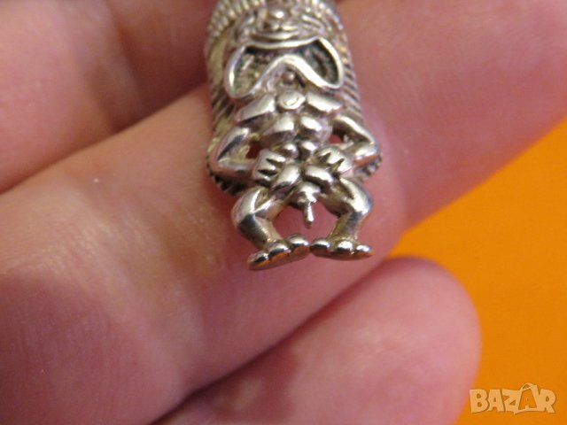 Стар Сребърен  амулет за мъжка мощ и полова сила  символ на мъжество 18 + еротика секс сребро , снимка 4 - Антикварни и старинни предмети - 37536740