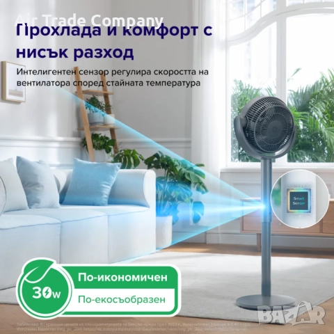Циркулационен вентилатор Levoit Pedestal Circulator Fan LPF-R432-AEUR, снимка 2 - Вентилатори - 51723365