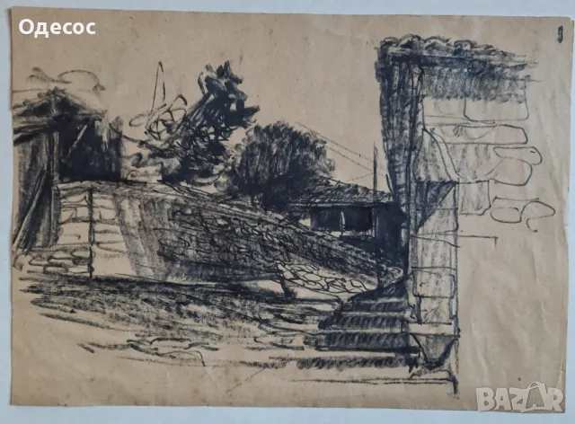 Петко Задгорски стара картина,туш на хартия 1902-1974, снимка 6 - Антикварни и старинни предмети - 48719433