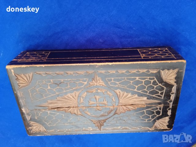 Дървена кутия черна, снимка 3 - Антикварни и старинни предмети - 37508699