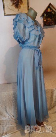 Официална дълга синя рокля р-р S, снимка 8 - Рокли - 40458737