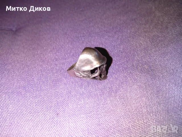 Сребърен пръстен 14грама 925 пр.Тип Харлей Дейвидсон черепи German Helmet skull ring, снимка 2 - Пръстени - 47513700