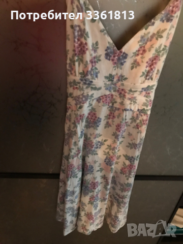 Продавам нова рокля  от памук и еластан на флорални мотиви , снимка 5 - Рокли - 36478543