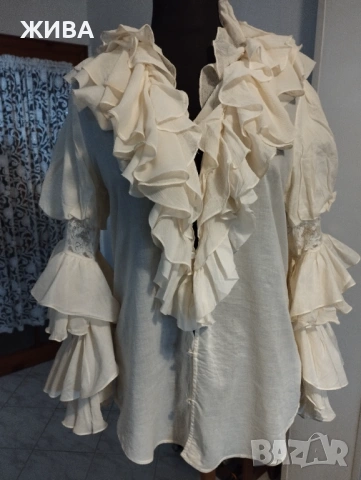 RALPH LAUREN  дамска блуза цвят"слонова кост", снимка 4 - Ризи - 54012588