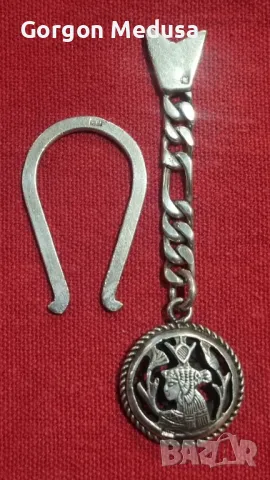 Сребърен ключодържател Нефертити, снимка 5 - Антикварни и старинни предмети - 47597964