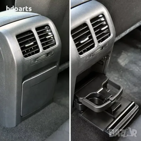 Задна поставка за чаши, Volkswagen, Golf 5 6, Jetta, Eos, Черен, снимка 2 - Части - 56141706