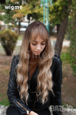 Дълга руса перука на вълни с бретон Флор, снимка 3 - Аксесоари за коса - 30608474