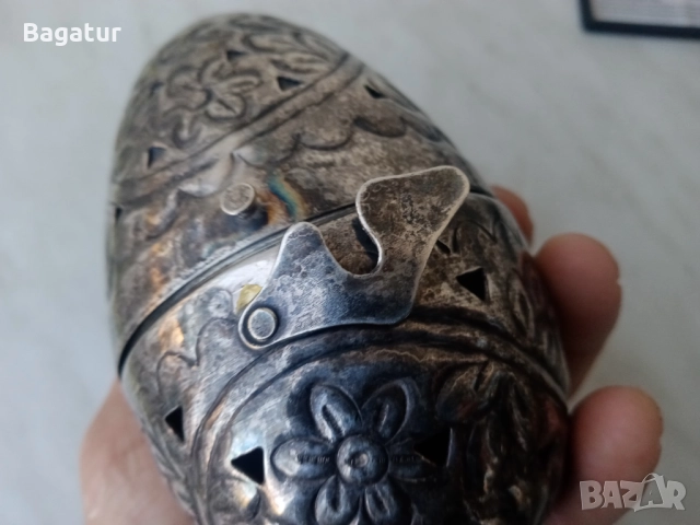 Възрожденски Сачан,кадилница, тамянник, бронзов, Стар, рядък, снимка 4 - Антикварни и старинни предмети - 52526663