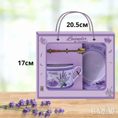 Комплект от 3 части, чашка с чинийка и лъжичка, снимка 8 - Чаши - 52897700