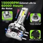 Autoyes H7 H15 LED крушка за фарове, 22000LM 6500K, размер 1:1, Plug and Play, 4 броя, снимка 7