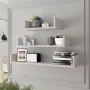 Комплект от 3 стенни полици, етажерки, 40/60/80x11x18 см, снимка 2