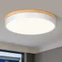 Кръгъл LED плафон Qamra 36 W с дървесен акцент, снимка 1