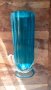 ваза стъклена синя дизайнерска качествена висока 30 см, снимка 1