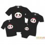 Семеен комплект тениски Panda Head Family Mommy Daddy Brother Sister Baby, снимка 1 - Тениски - 34277089