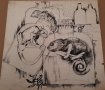 Картина Ина Тъмнева Хамелеони гущери рисунка туш 1983г., снимка 1 - Картини - 34134310
