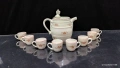 Стар български порцелан чашки с бърдуче , снимка 1