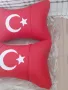 Продавам червени кожени възглавнички за седалка на автомобил с бродерия турското знаме , снимка 4