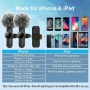 Безжичен микрофон тип брошка STELS J12 Dual за iPhone - 2 броя в комплект, снимка 10