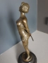 36см-4кг Bruno Zach статуетка/еротика/австрийска бронзова скулптура/фигура на гола жена с камшик, снимка 3