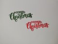 Елемент от хартия надпис Merry christmas весела коледа 2 бр скрапбук декорация 