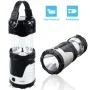 Акумулаторна LED лампа за къмпинг с фенерче 1W + 6 LED WB-7088A, Слънчев панел и USB, Дръжка , снимка 4