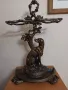 Викторианска чугунена стойка за чадъри с патинирано бронзово покритие, под формата на хрътка , снимка 2
