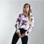 Налични! Блуза суитчър с лилави цветя дълъг ръкав, снимка 3
