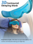Inspireyes Възглавница за пътуване за опора на главата с маска за очи, езерно синьо, снимка 7