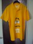 Жълта тениска със закачливо лого на М и М, снимка 1 - Тениски - 30034662
