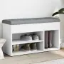 vidaXL Пейка за обувки, бяла, 82x32x45,5 см, инженерно дърво, снимка 2