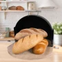 Кутия за съхранение на хляб с дървена дъска,Външни размери: 37х26.5х20 см, снимка 3