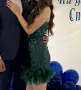 Официална рокля с пайети и пера, снимка 4