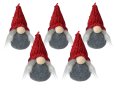 Коледна украса 5 Броя Коледен гном с червена шапка и бяла брада, 11см, снимка 1 - Декорация за дома - 42698136
