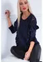 Дамска велурена блуза в тъмносин цвят MP28514, снимка 2