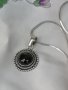 Сребърна Висулка с Черен Оникс, снимка 1 - Колиета, медальони, синджири - 34948786