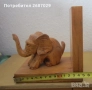 слонове разни: дървен слон 2 броя фигура дърво подпирачка за книги букенд bookend, бог Ганеша пано, снимка 12