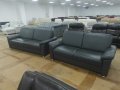 Нови Сиви кожени дивани "ТОТО" - тройка и двойка, снимка 8