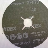 VSM XF870 Ceramics фибър диск процепен 125x22,P40 и P60 зърнистост , снимка 6 - Други машини и части - 29892446