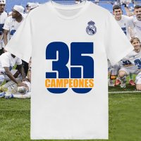 ФЕН тениски РЕАЛ МАДРИД / REAL MADRID CAMPEONES 2022! Поръчай модел с ТВОЯ идея!, снимка 1 - Тениски - 36619898