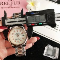 Луксозен дамски ръчен часовник Rolex, стилен Ролекс , водоустойчив, снимка 8 - Дамски - 37074895