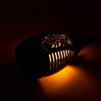 Соларен фенер LED факел с ефект на пламък пластмаса черен 49 cm , снимка 4 - Соларни лампи - 31909970