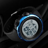 Мъжки часовник 043, DUAL TIME, черен със синьо, снимка 3 - Мъжки - 29463932