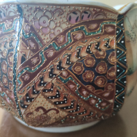 Порцеланова голяма купа Satsuma , снимка 3 - Антикварни и старинни предмети - 44729460