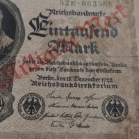 Райх банкнота - Германия - 1000 марки / 1922 година - 17943, снимка 4 - Нумизматика и бонистика - 31032003